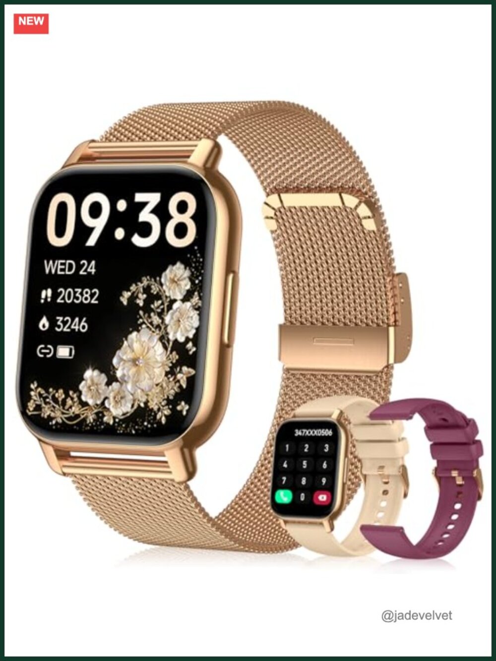 Smart Watch for Women 3 Bands Fitness Tracker with Bluetooth Calls IPX8
